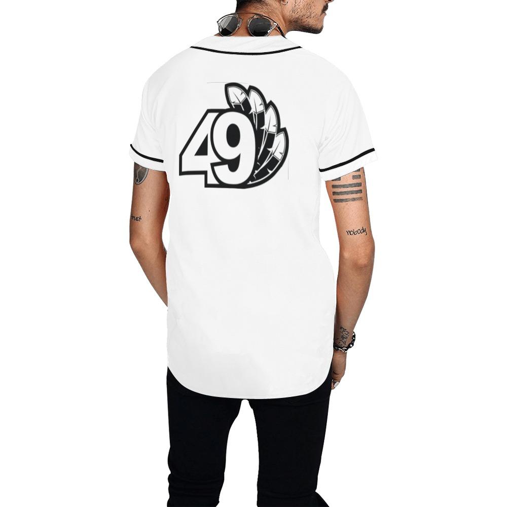 49 Dzine Wordmark Logomark White Dress Code All Over Print Baseball Jersey for Men (Model T50) All Over Print Baseball Jersey for Men (T50) e-joyer
