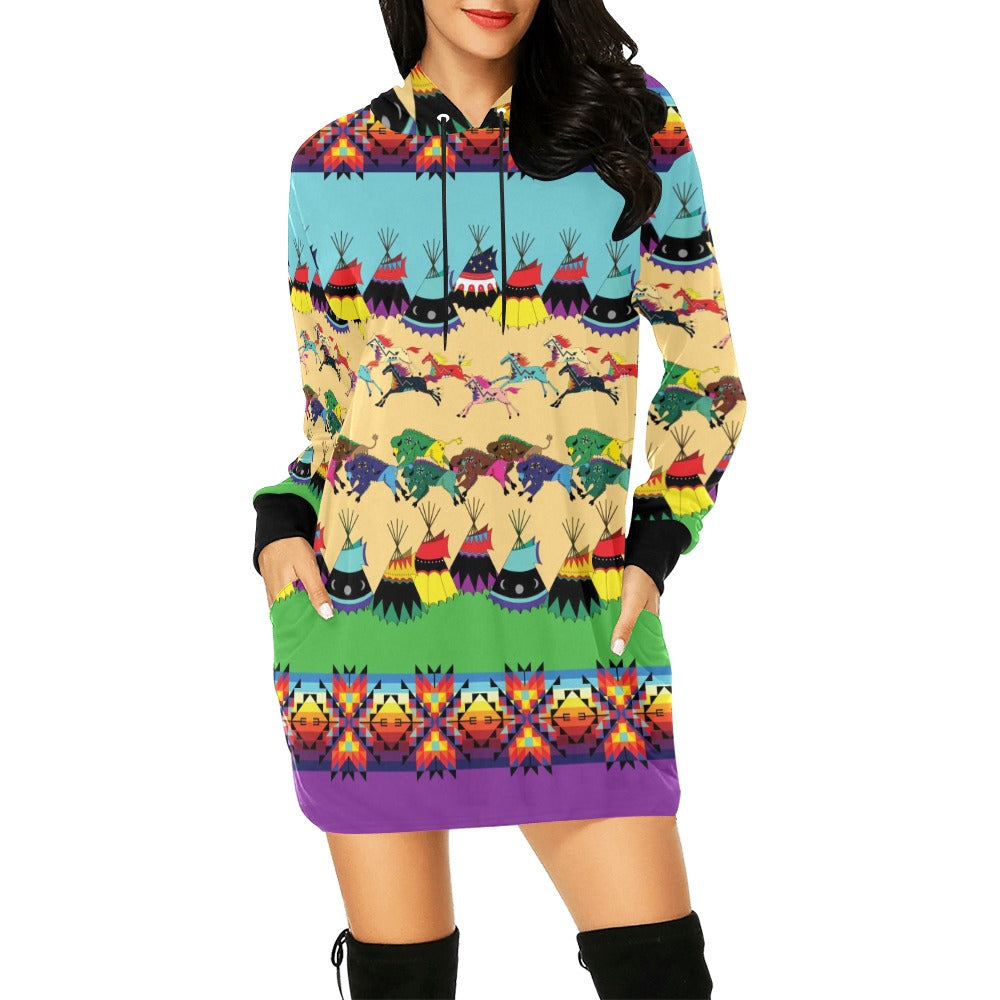 Prairie Bison Hoodie Dress