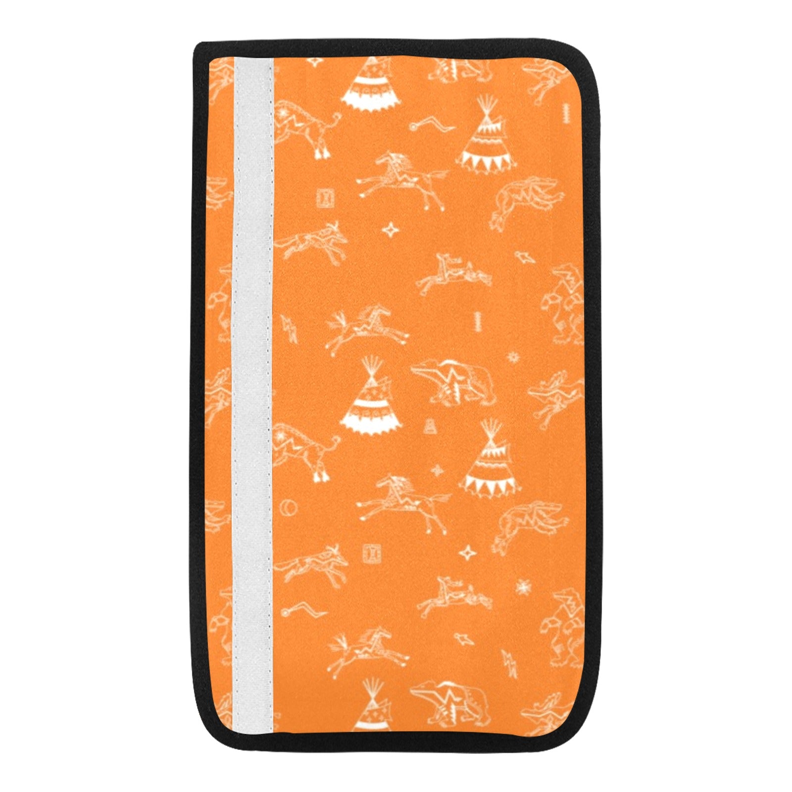 Ledger Dabbles Orange Car Seat Belt Cover 7''x12.6'' (Pack of 2)