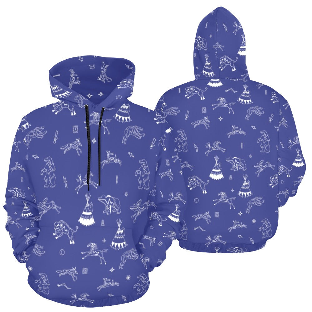 Ledger Dabbles Blue Hoodie for Women (USA Size)