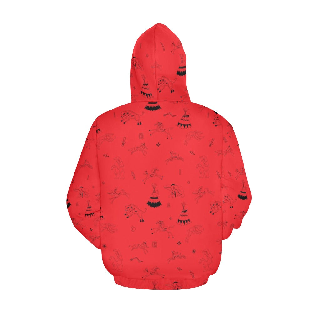 Ledger Dabbles Red Hoodie for Women (USA Size)