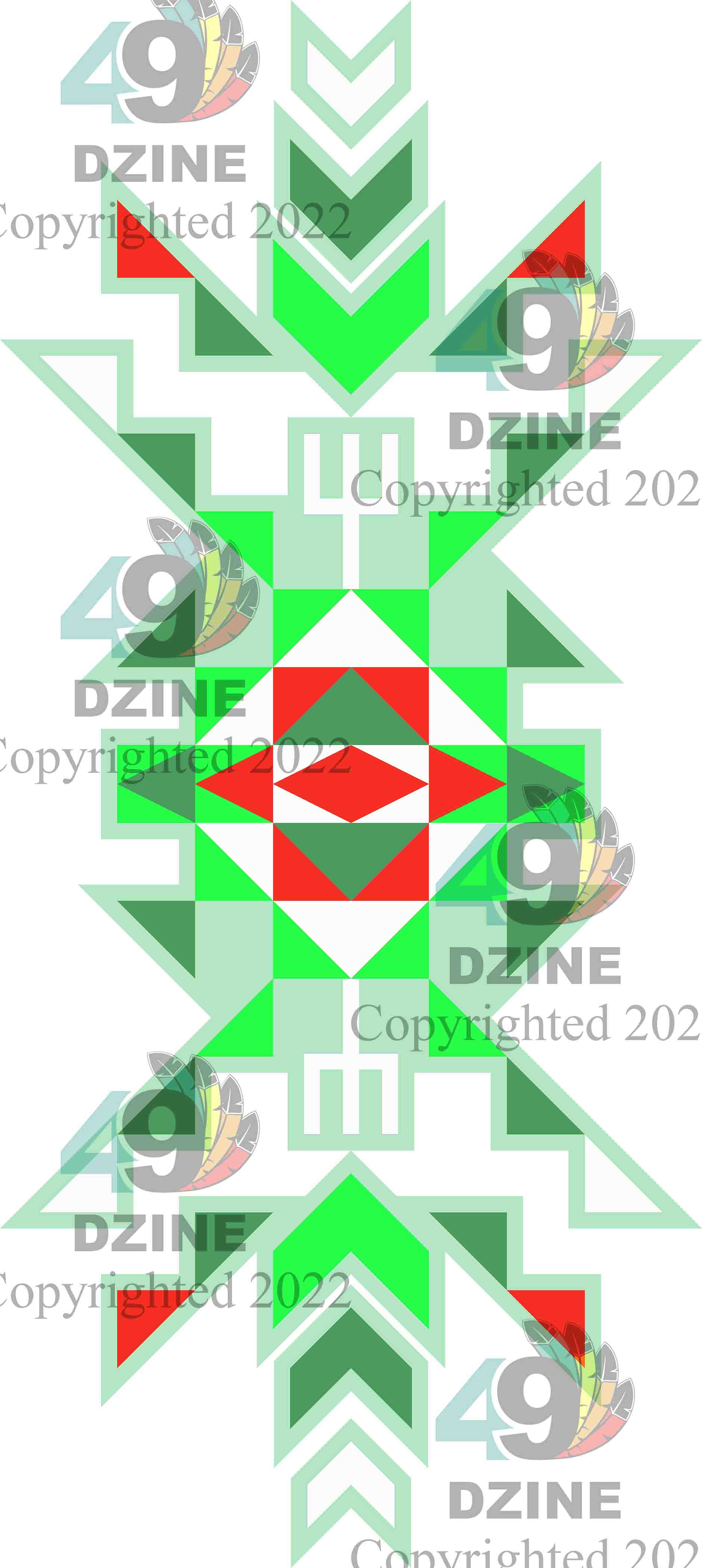 6-inch Geometric Transfer Geo Sunset Transfers 49 Dzine Sunset Geo Mint