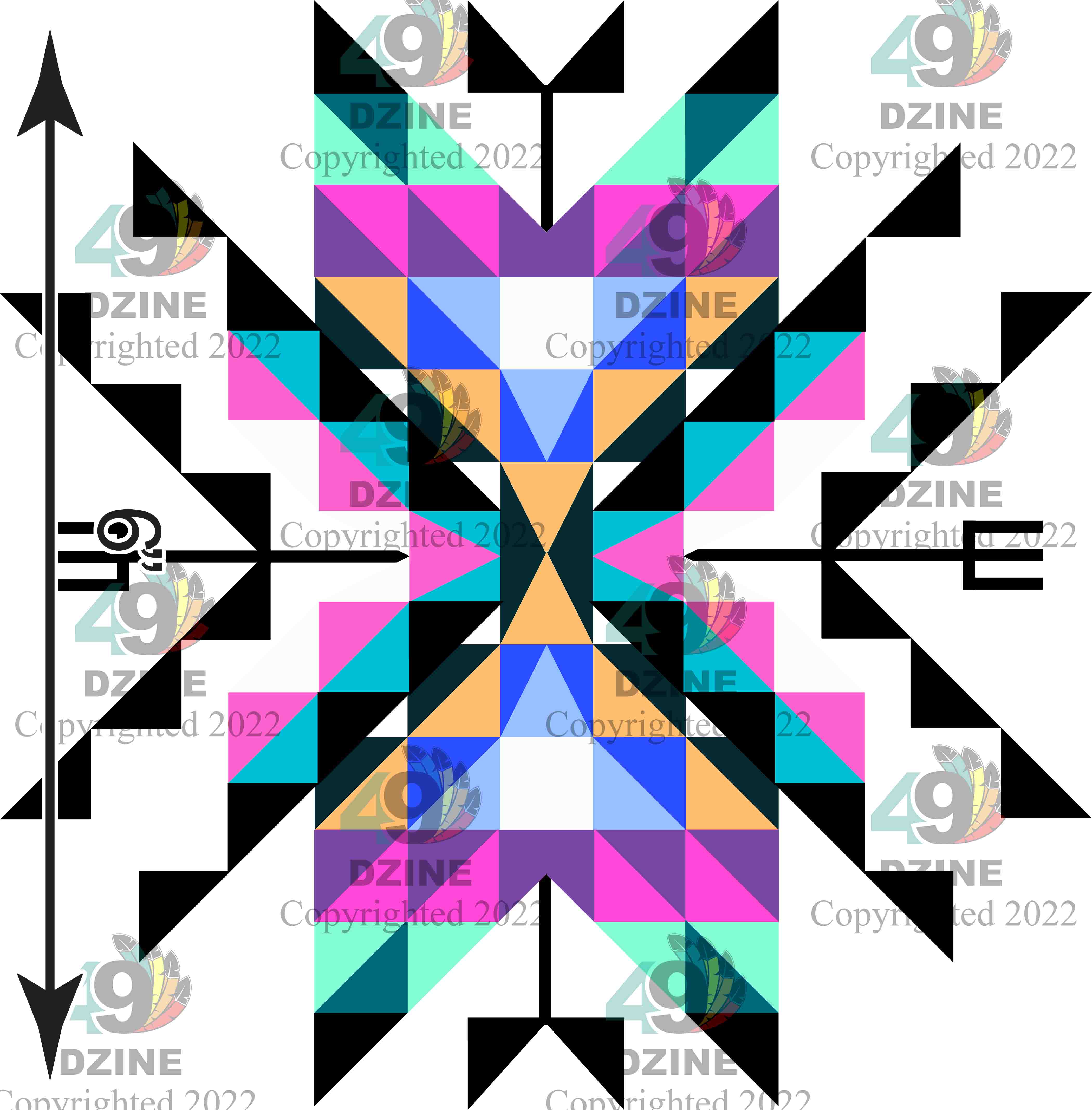 6-inch Geometric Transfer Medicine Lodge Transfers 49 Dzine