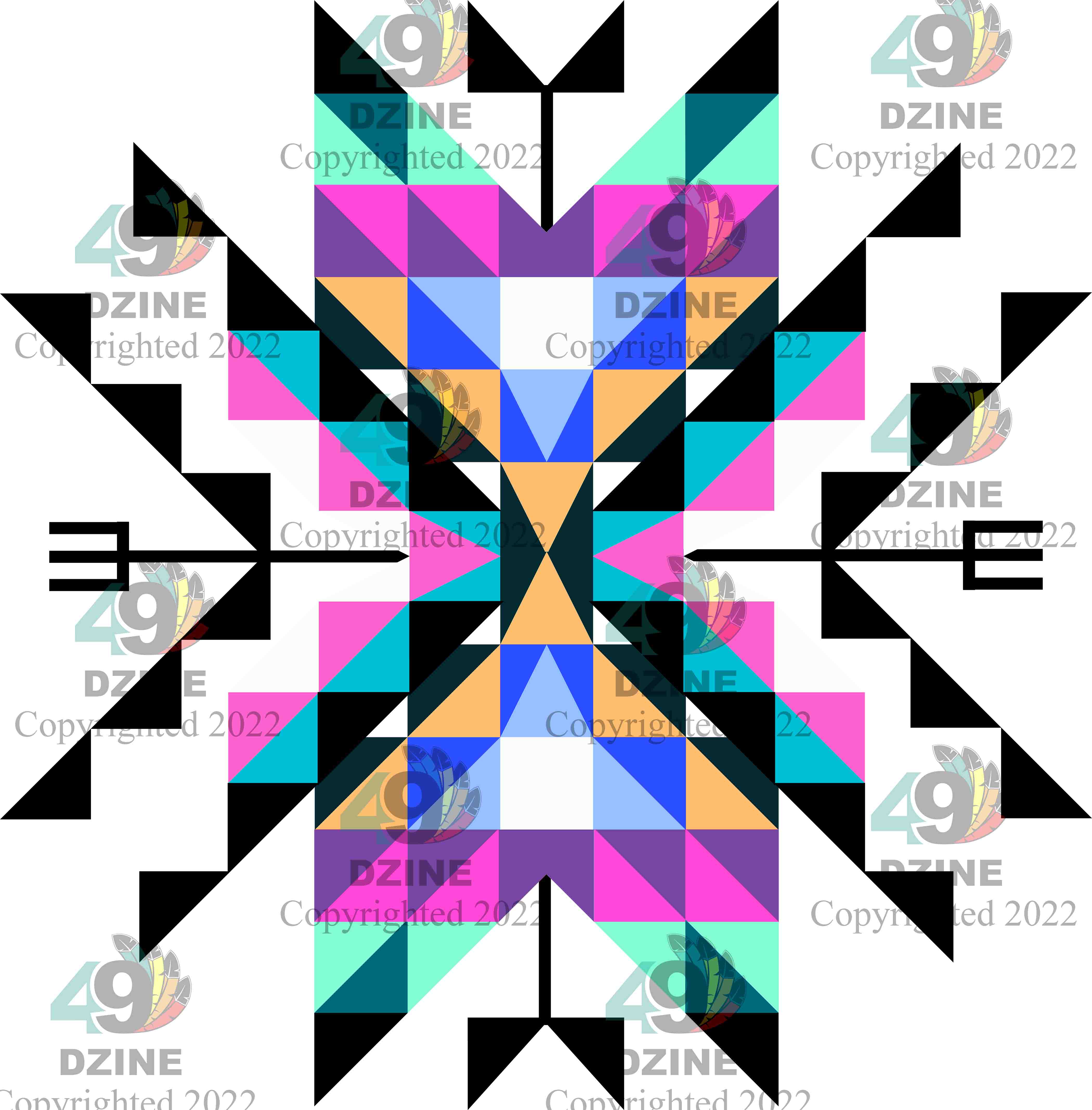 6-inch Geometric Transfer Medicine Lodge Transfers 49 Dzine Medicine Lodge Black