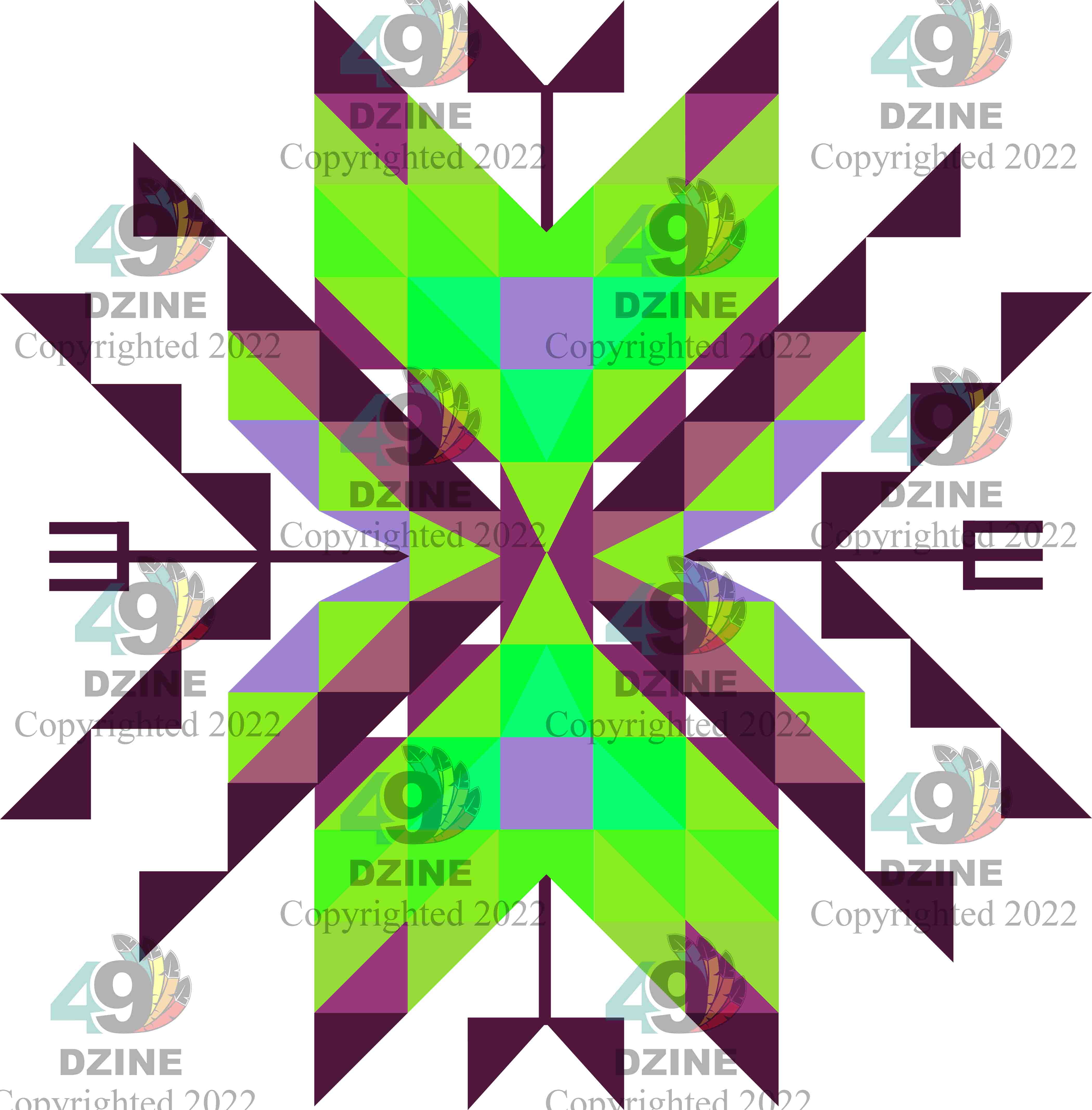 6-inch Geometric Transfer Medicine Lodge Transfers 49 Dzine Medicine Lodge Harlequin