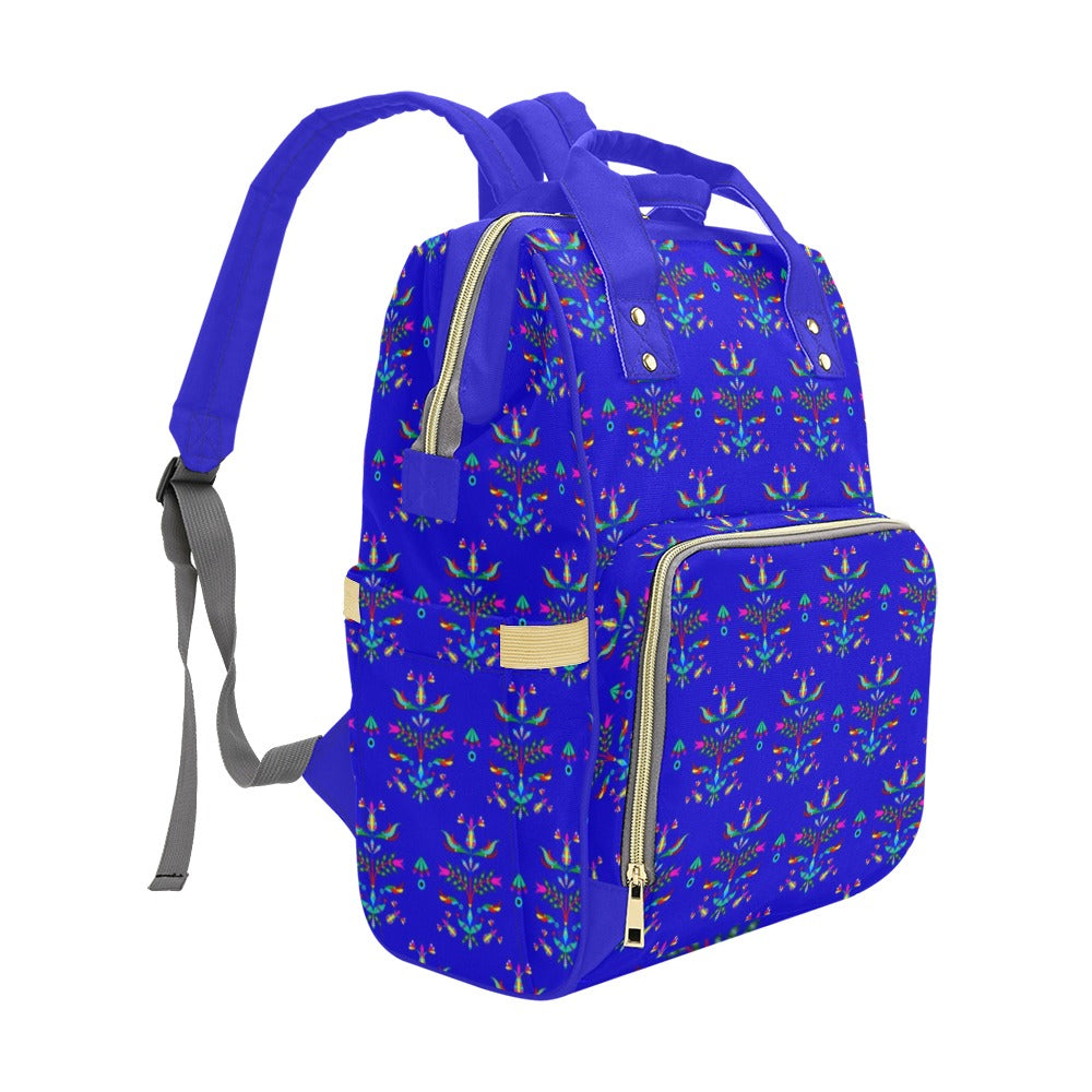 Dakota Damask Blue Multi-Function Diaper Backpack/Diaper Bag