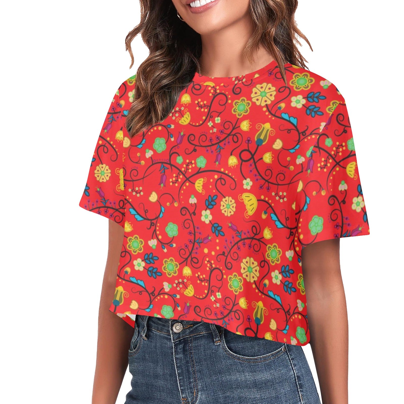 Nipin Blossom Fire Women's Cropped T-shirt