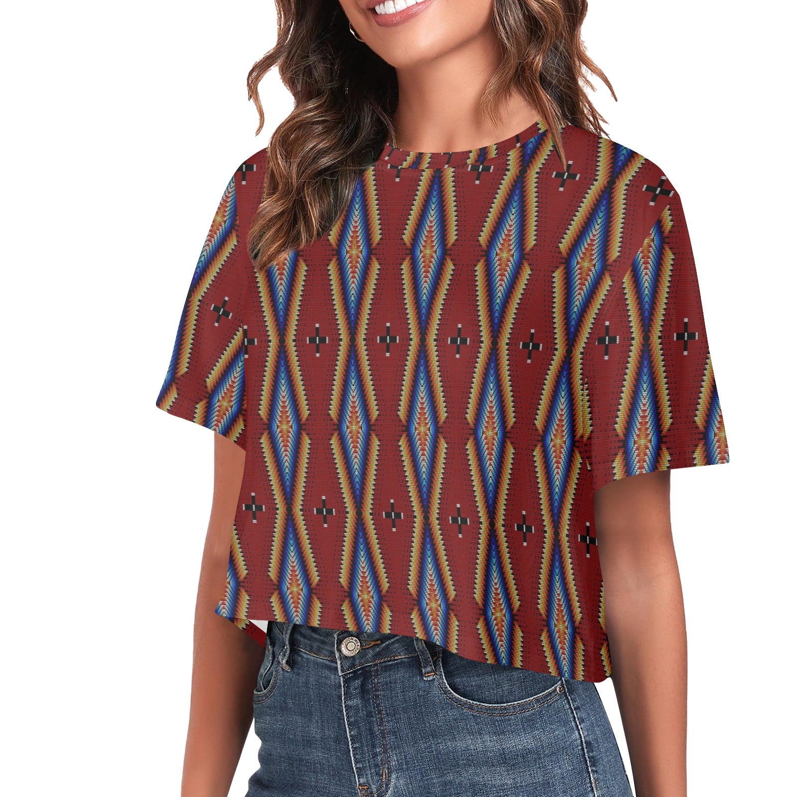 Diamond in the Bluff Red Women's Cropped T-shirt