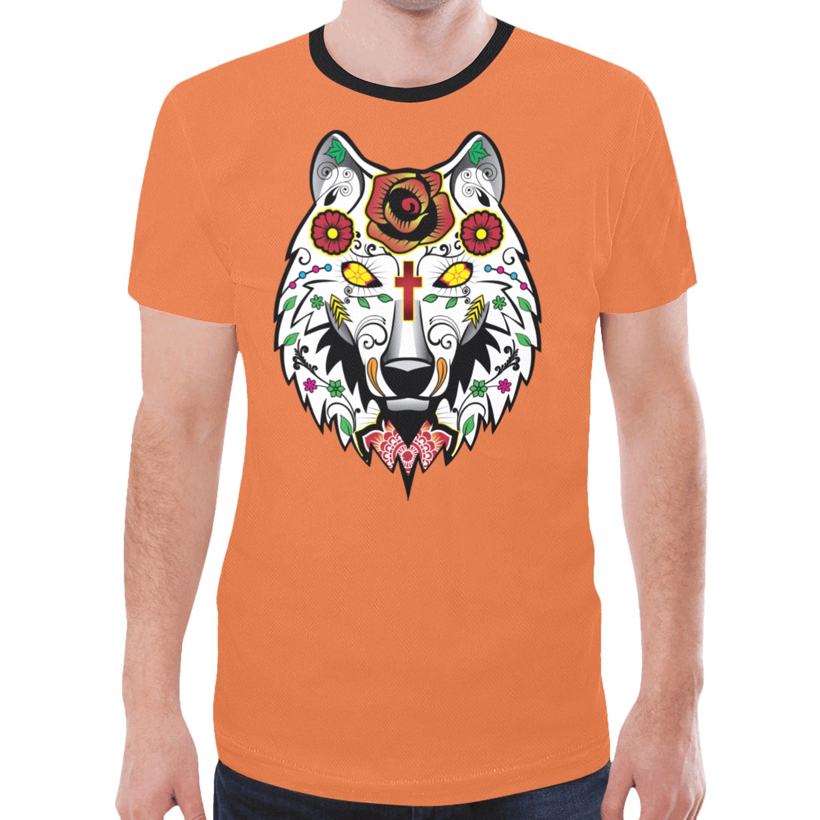Wolf Spirit Guide (Orange) T-shirt for Men