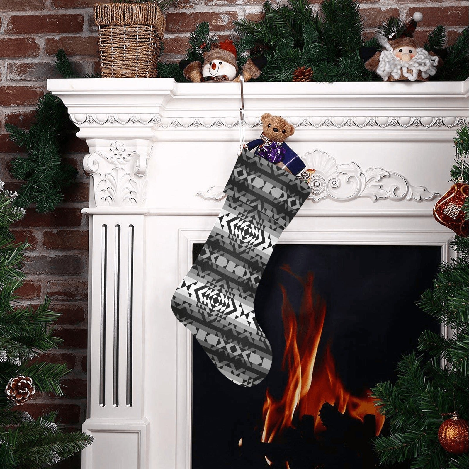 Black Rose Shadow Christmas Stocking