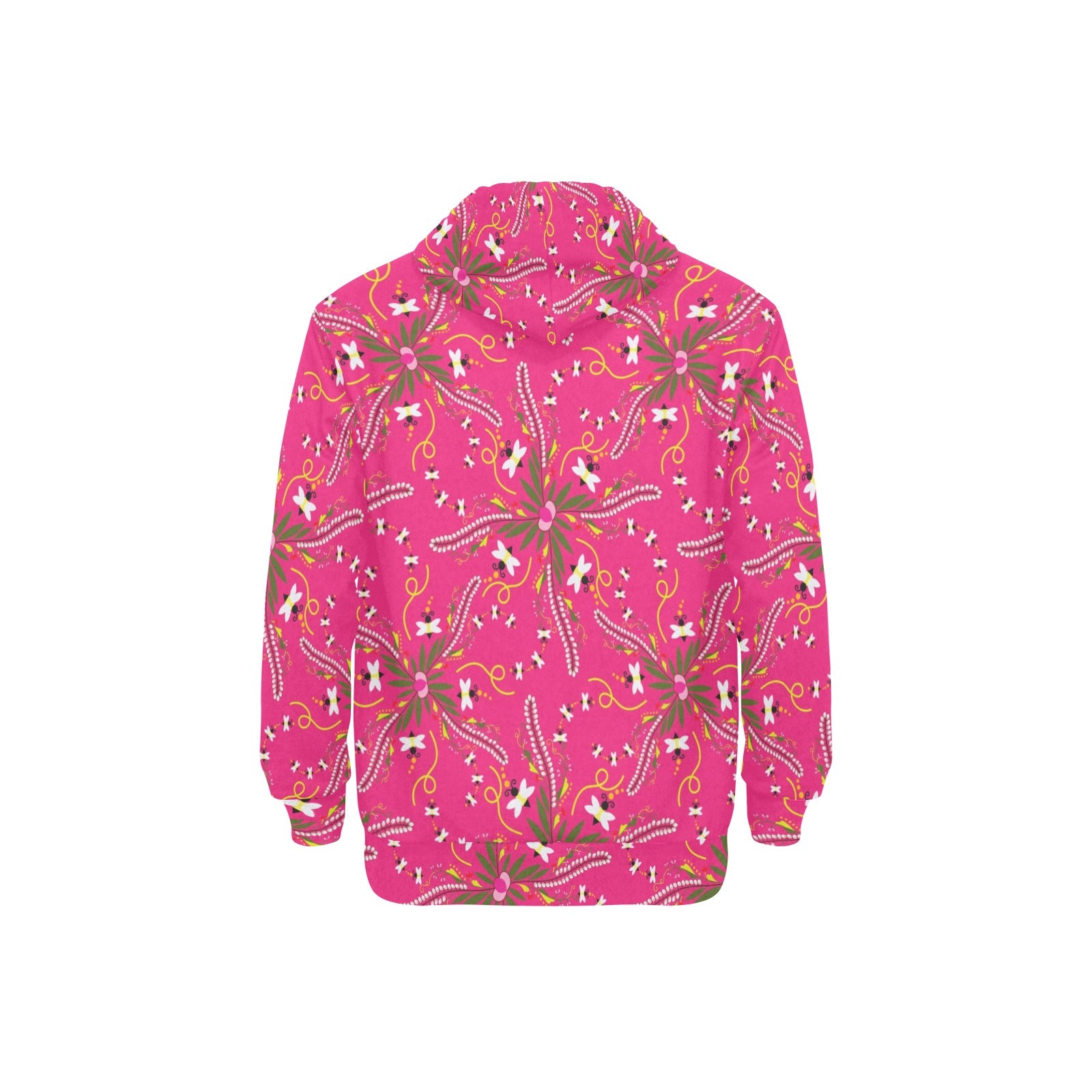 Willow Bee Bubblegum Men's Long Sleeve Fleece Hoodie