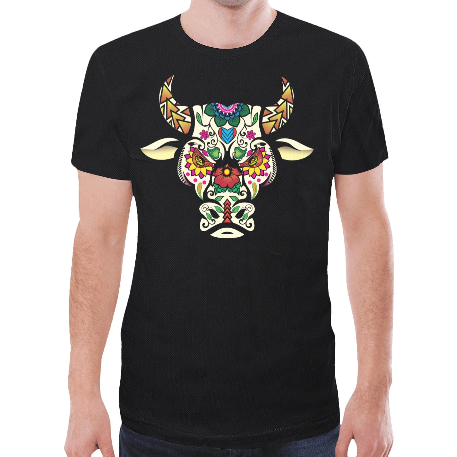 Bull Spirit Guide (Black) T-shirt for Men