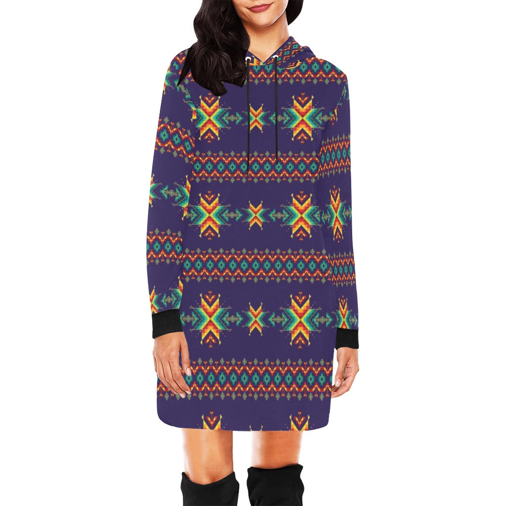 Dreams of Ancestors Indigo Hoodie Dress