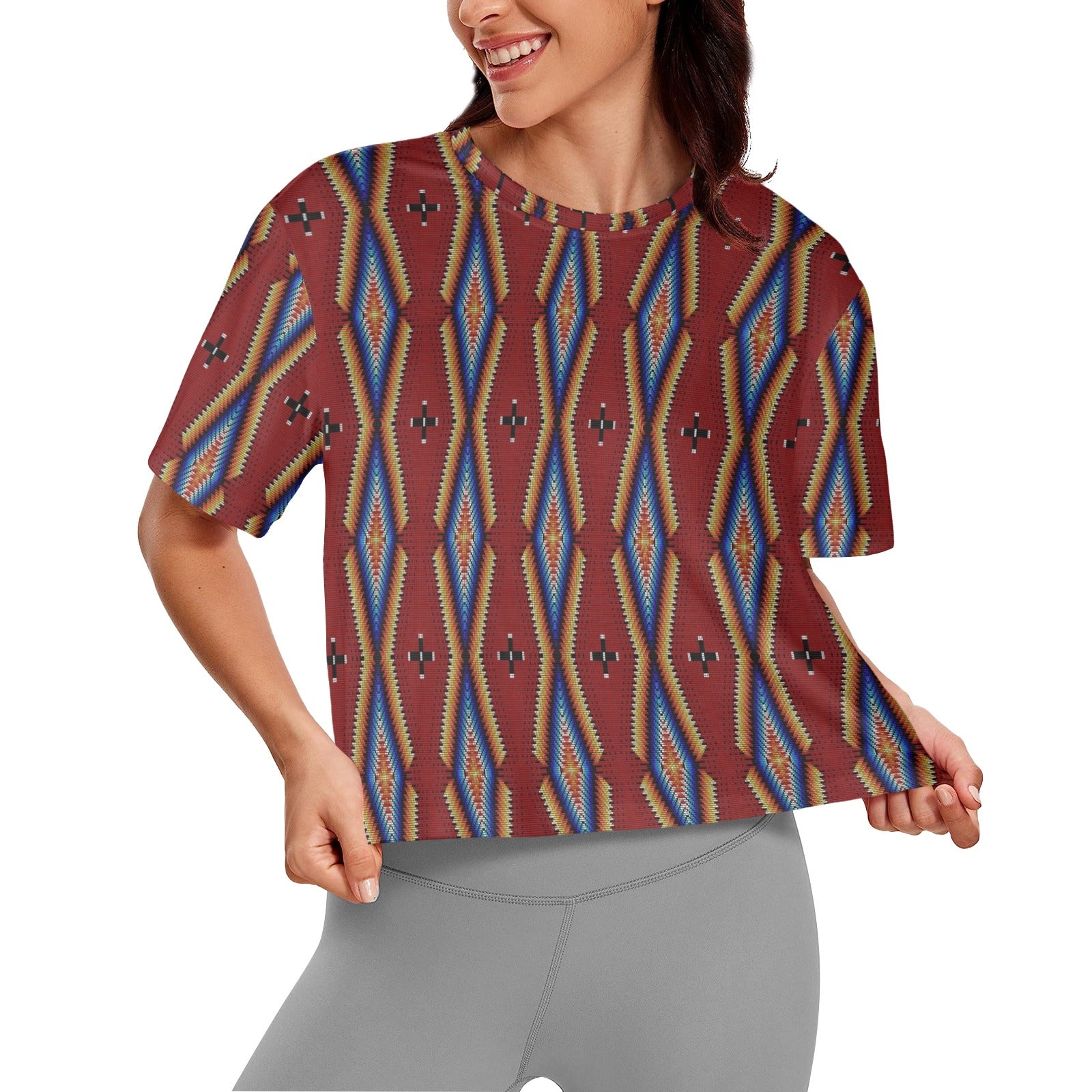 Diamond in the Bluff Red Women's Cropped T-shirt