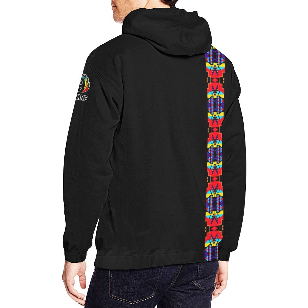 Blanket Strip Black III Hoodie for Men (USA Size)