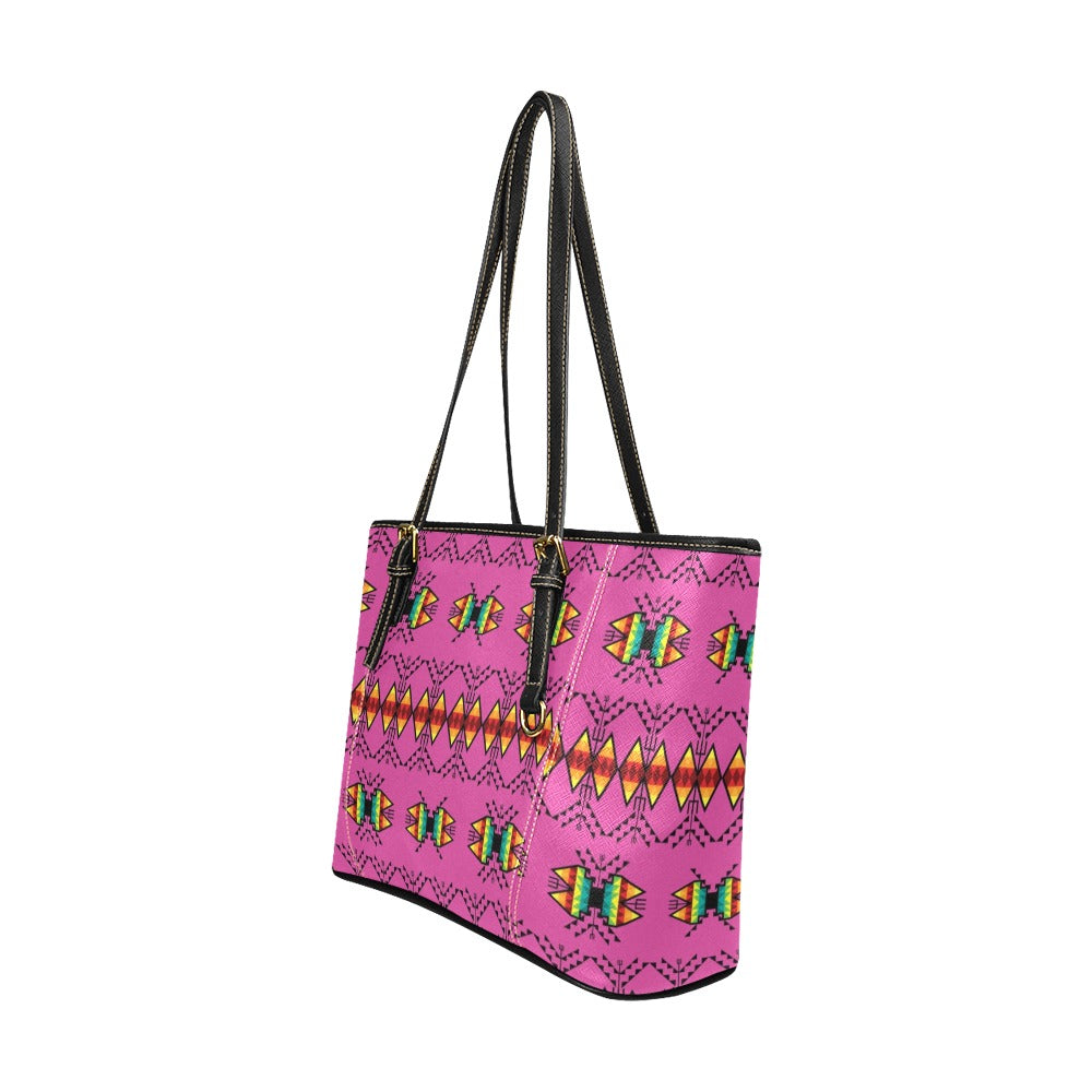 Sacred Trust Pink Leather Tote Bag/Large