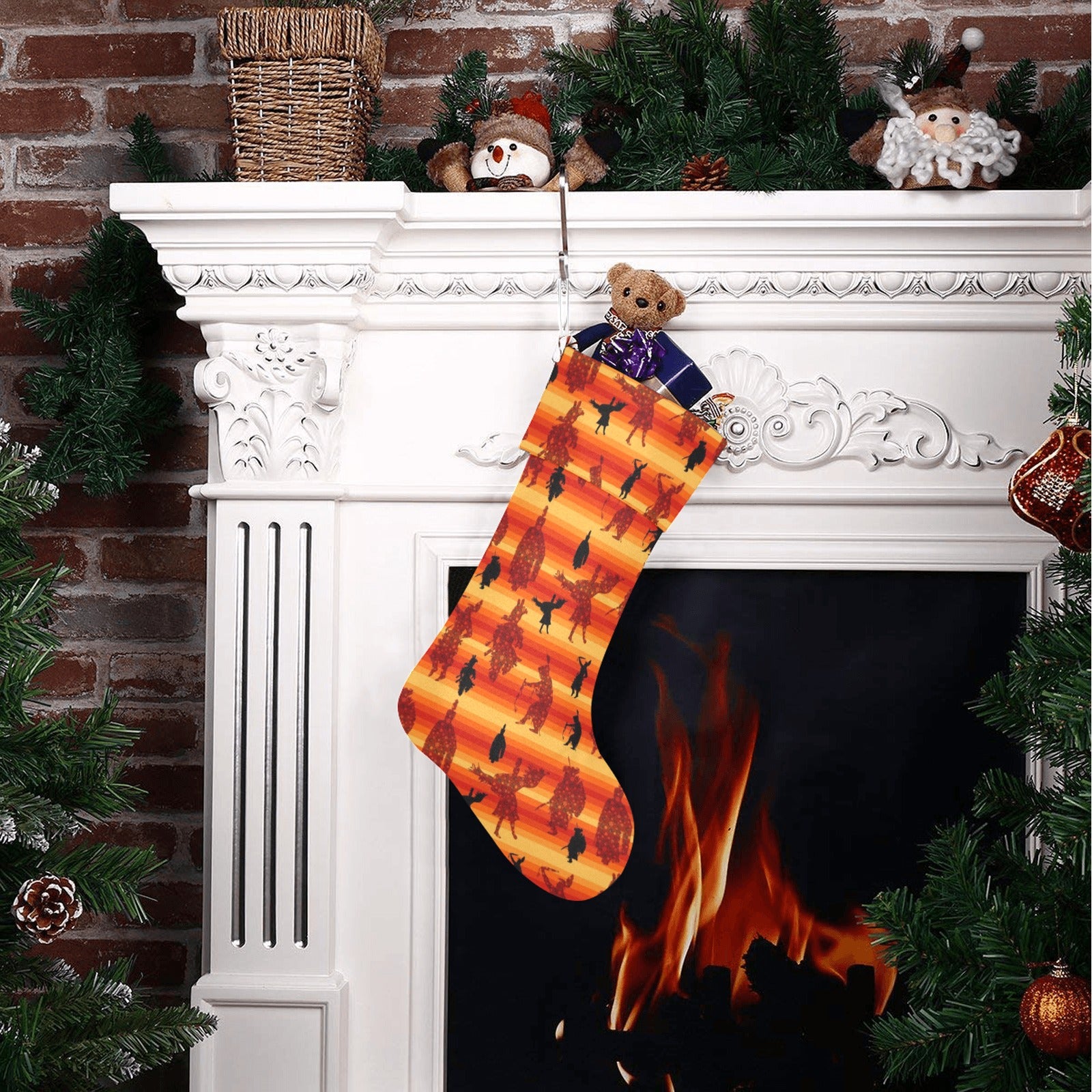 Dancers Brown Christmas Stocking