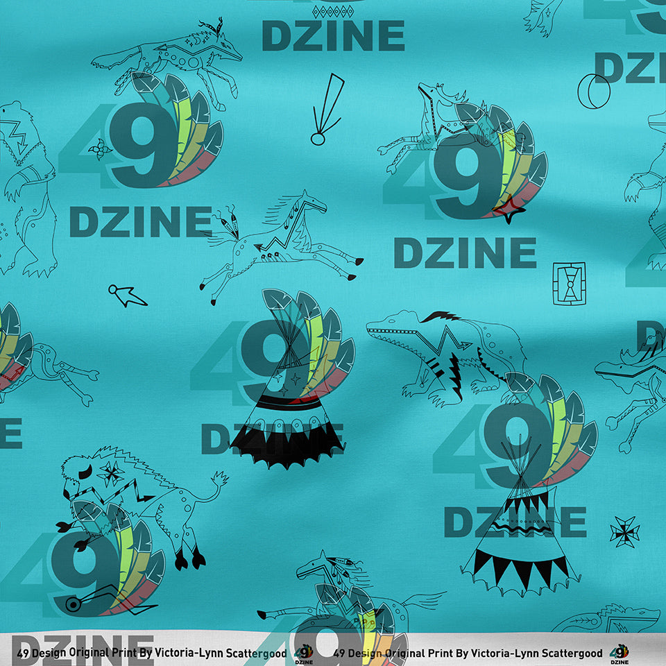 Ledger Dabbles Turquoise 42 Inch Cotton Poplin Pre Order