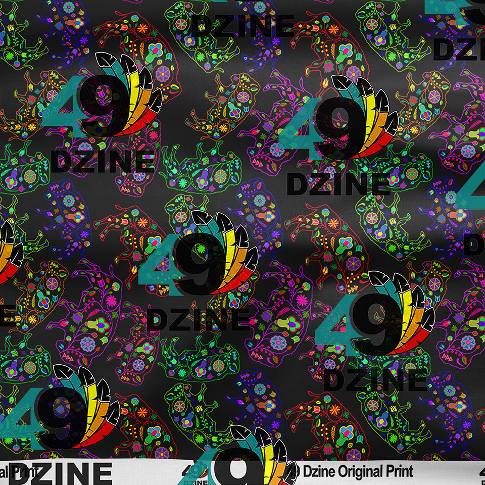 Neon Floral Buffalos 42 inch Cotton Poplin Pre Order