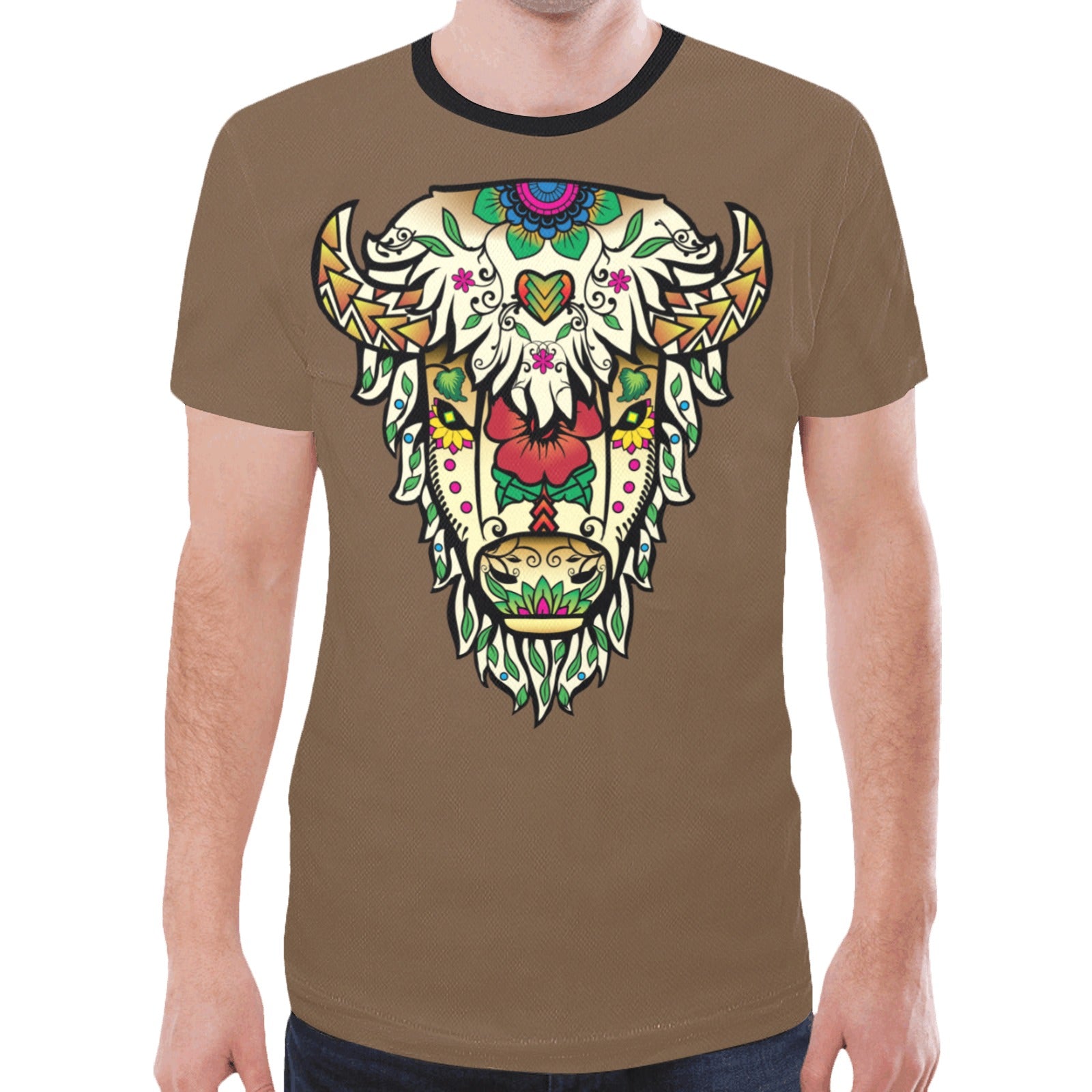 Buffalo Spirit Guide (Dark Brown) T-shirt for Men