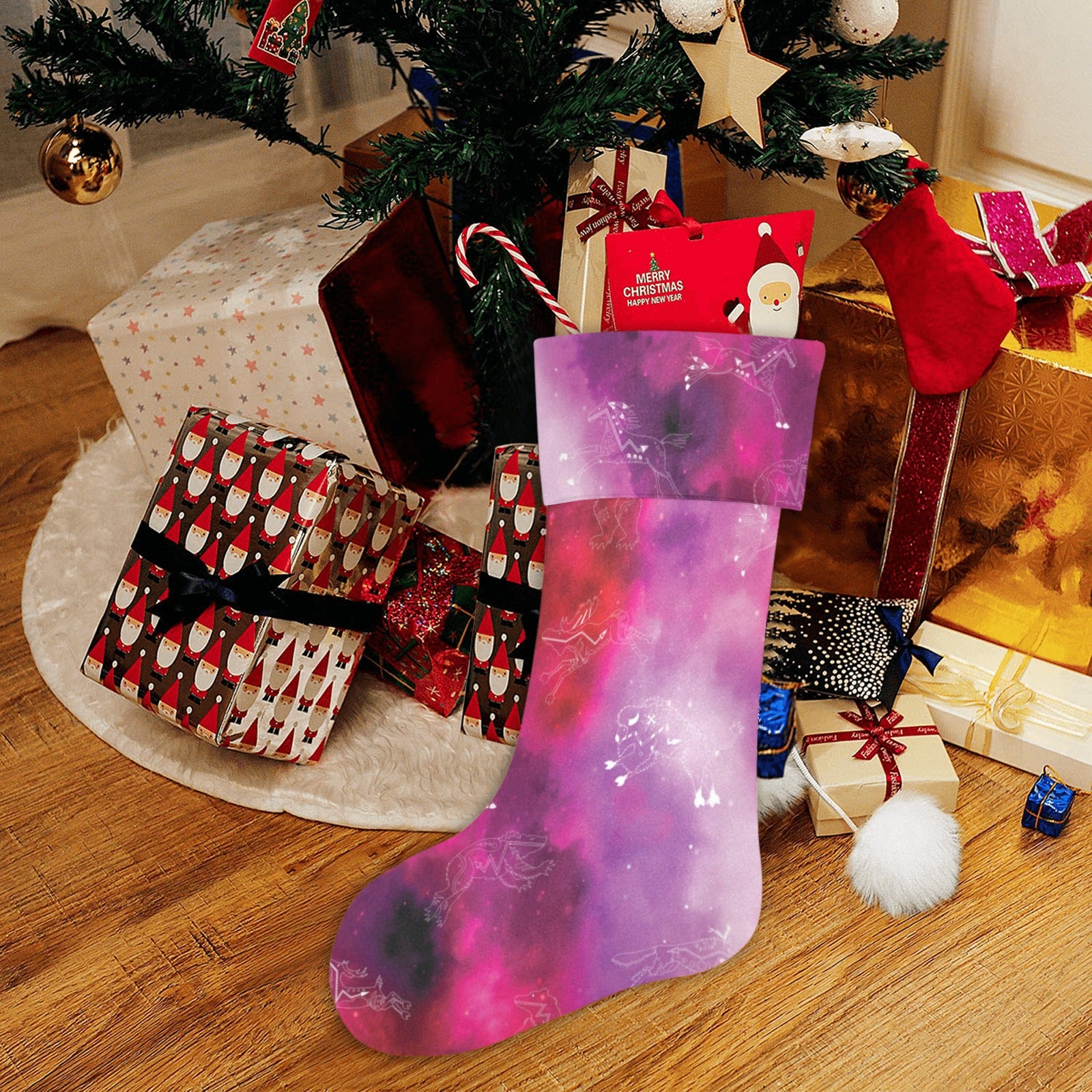 Animal Ancestors 8 Gaseous Clouds Pink and Red Christmas Stocking