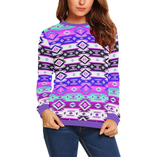 Adobe Dance All Over Print Crewneck Sweatshirt for Women (Model H18) Crewneck Sweatshirt for Women (H18) e-joyer