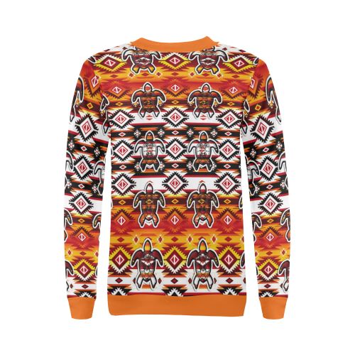 Adobe Fire Turtle All Over Print Crewneck Sweatshirt for Women (Model H18) Crewneck Sweatshirt for Women (H18) e-joyer