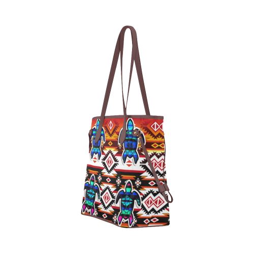 Adobe Fire Turtle Colored Clover Canvas Tote Bag (Model 1661) Clover Canvas Tote Bag (1661) e-joyer