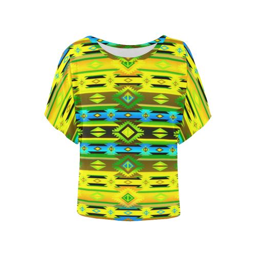 Adobe Midnight Women's Batwing-Sleeved Blouse T shirt (Model T44) Women's Batwing-Sleeved Blouse T shirt (T44) e-joyer