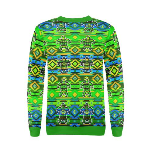Adobe Nature Turtle All Over Print Crewneck Sweatshirt for Women (Model H18) Crewneck Sweatshirt for Women (H18) e-joyer