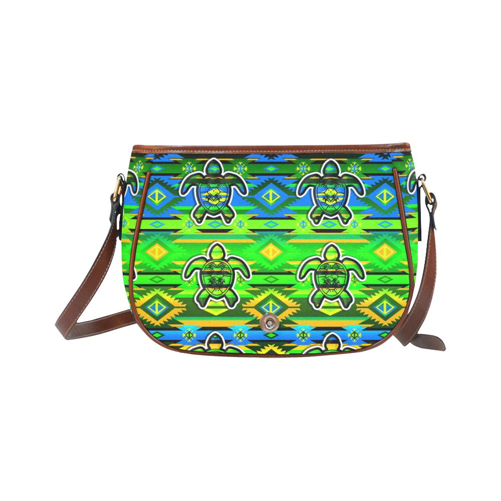 Adobe Nature Turtle Saddle Bag/Small (Model 1649) Full Customization Saddle Bag/Small (Full Customization) e-joyer