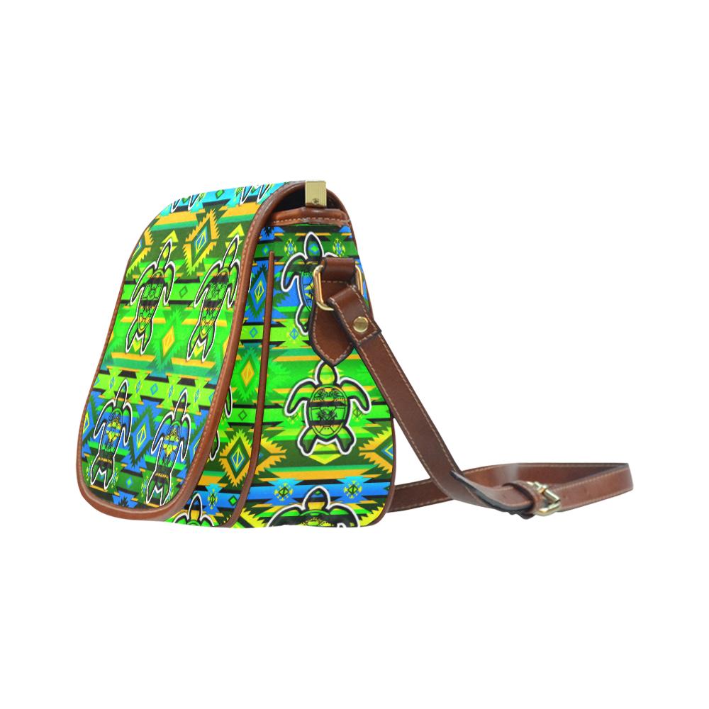 Adobe Nature Turtle Saddle Bag/Small (Model 1649) Full Customization Saddle Bag/Small (Full Customization) e-joyer