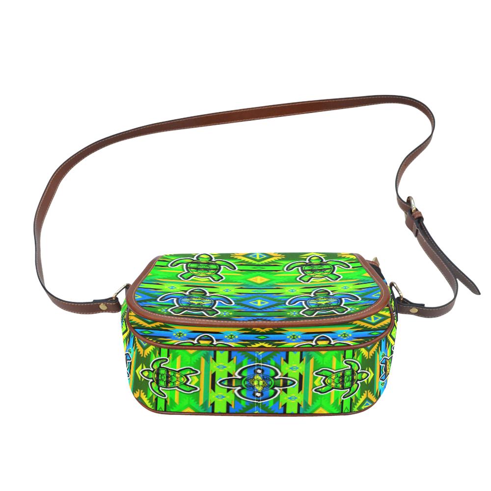 Adobe Nature Turtle Saddle Bag/Small (Model 1649) Full Customization Saddle Bag/Small (Full Customization) e-joyer