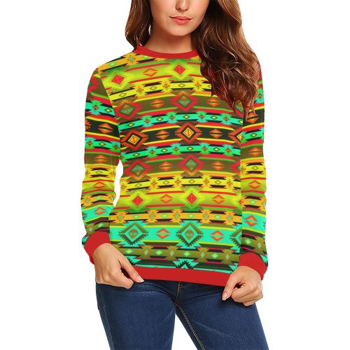 Adobe Sky All Over Print Crewneck Sweatshirt for Women (Model H18) Crewneck Sweatshirt for Women (H18) e-joyer