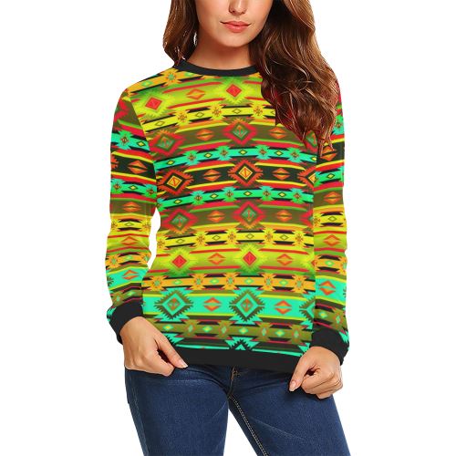 Adobe Sky All Over Print Crewneck Sweatshirt for Women (Model H18) Crewneck Sweatshirt for Women (H18) e-joyer