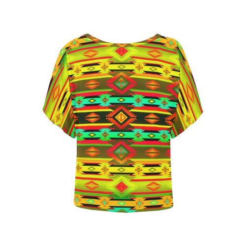 Adobe Sky Women's Batwing-Sleeved Blouse T shirt (Model T44) Women's Batwing-Sleeved Blouse T shirt (T44) e-joyer