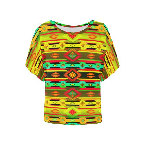 Adobe Sky Women's Batwing-Sleeved Blouse T shirt (Model T44) Women's Batwing-Sleeved Blouse T shirt (T44) e-joyer