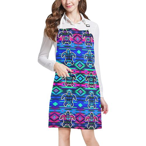 Adobe Sunset Turtle All Over Print Apron All Over Print Apron e-joyer