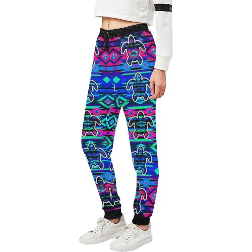 Adobe Sunset Turtle Women's All Over Print Sweatpants (Model L11) Women's All Over Print Sweatpants (L11) e-joyer