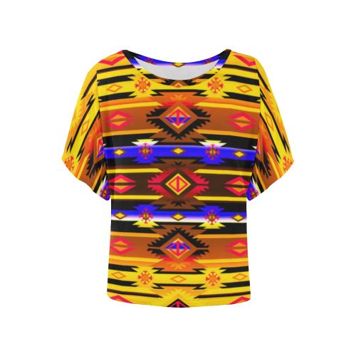 Adobe Sunshine Women's Batwing-Sleeved Blouse T shirt (Model T44) Women's Batwing-Sleeved Blouse T shirt (T44) e-joyer