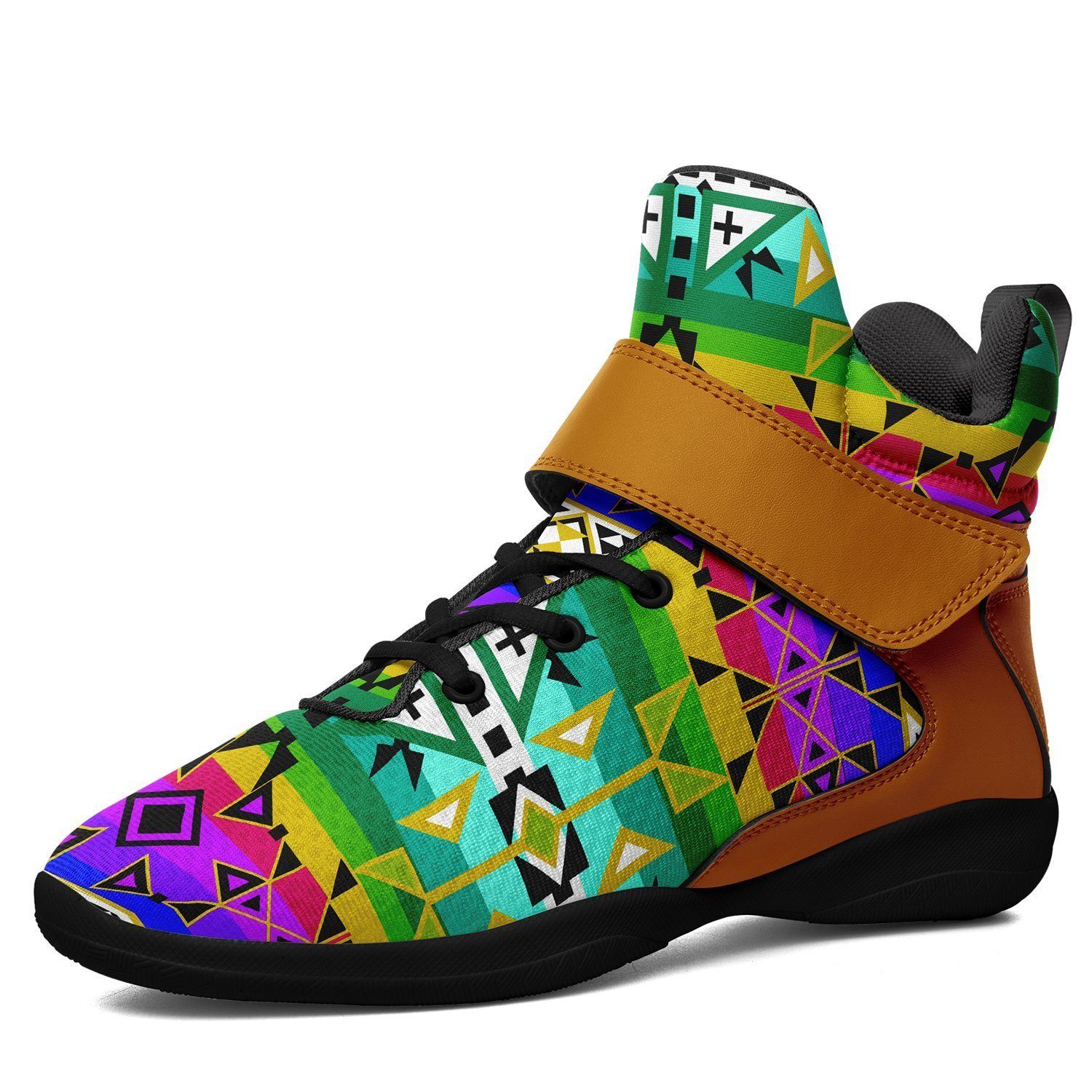 After the Northwest Rain Kid's Ipottaa Basketball / Sport High Top Shoes 49 Dzine US Child 12.5 / EUR 30 Black Sole with Brown Strap