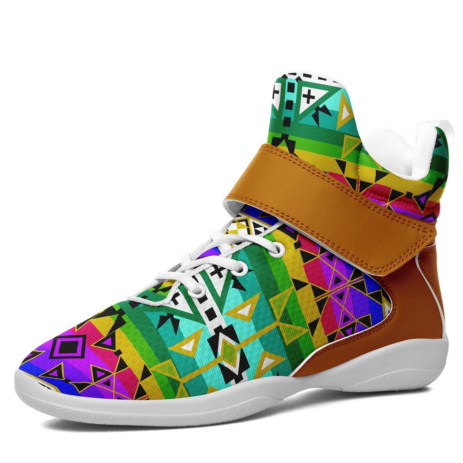 After the Northwest Rain Kid's Ipottaa Basketball / Sport High Top Shoes 49 Dzine US Child 12.5 / EUR 30 White Sole with Brown Strap