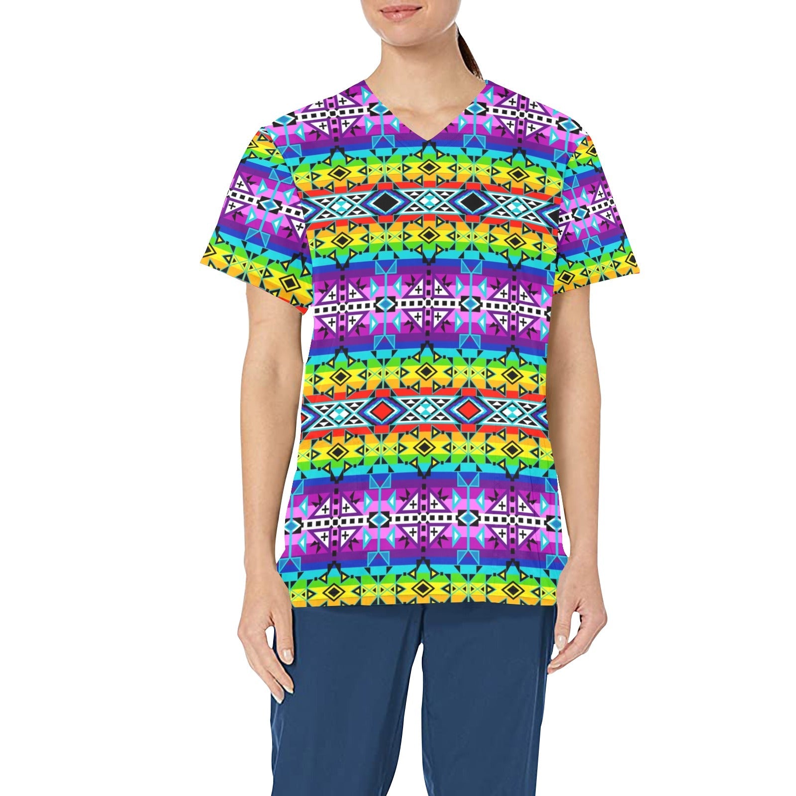 After the Rain All Over Print Scrub Top Scrub Top e-joyer