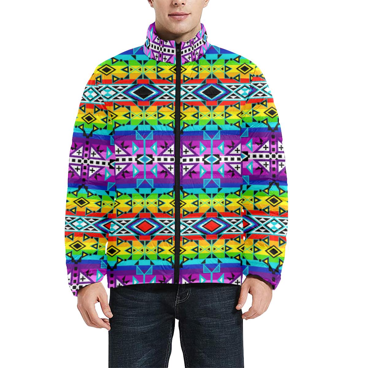 After the Rain Men's Stand Collar Padded Jacket (Model H41) Men's Stand Collar Padded Jacket (H41) e-joyer