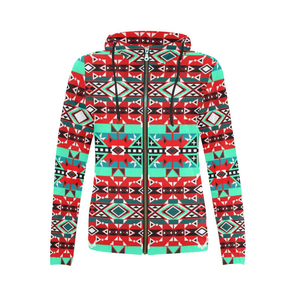 After the Southwest Rain All Over Print Full Zip Hoodie for Women (Model H14) All Over Print Full Zip Hoodie for Women (H14) e-joyer
