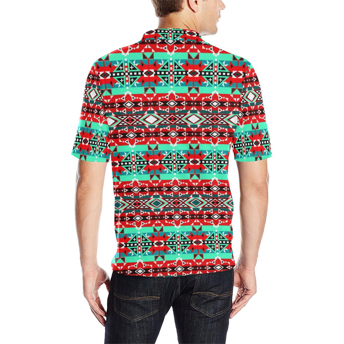 After the Southwest Rain Men's All Over Print Polo Shirt (Model T55) Men's Polo Shirt (Model T55) e-joyer