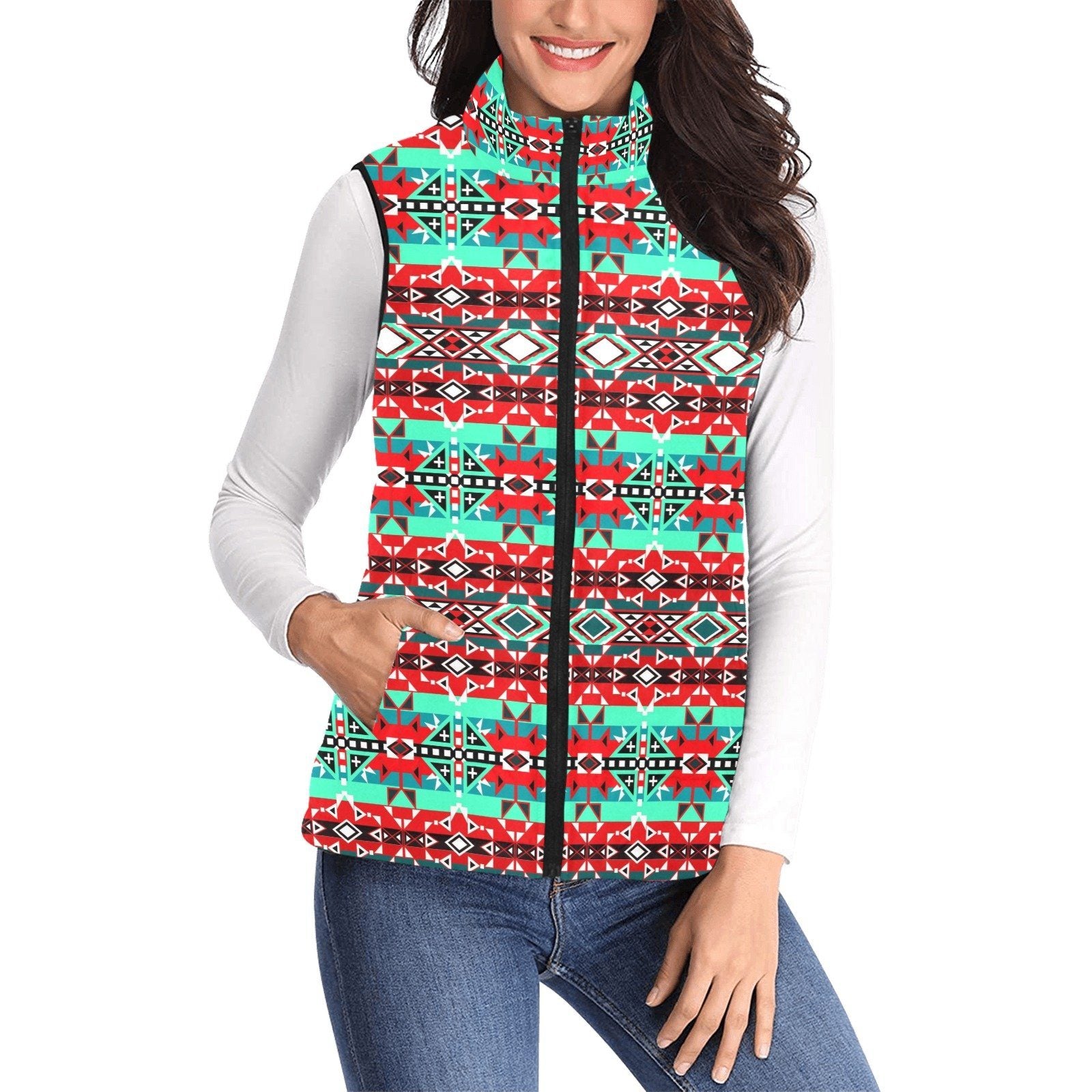 After the Southwest Rain Women's Padded Vest Jacket (Model H44) Women's Padded Vest Jacket (H44) e-joyer