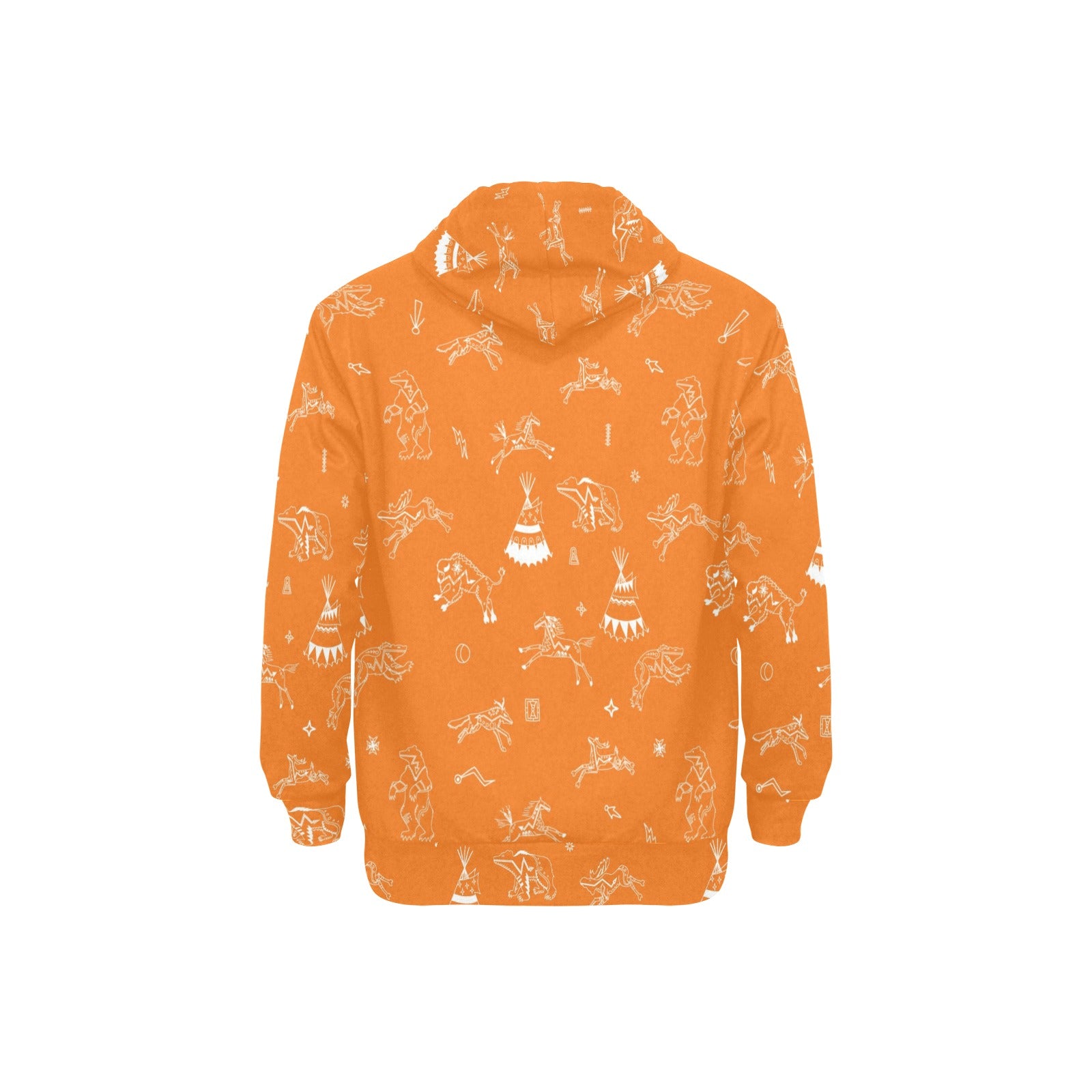Ledger Dables Orange Men's Long Sleeve Fleece Hoodie