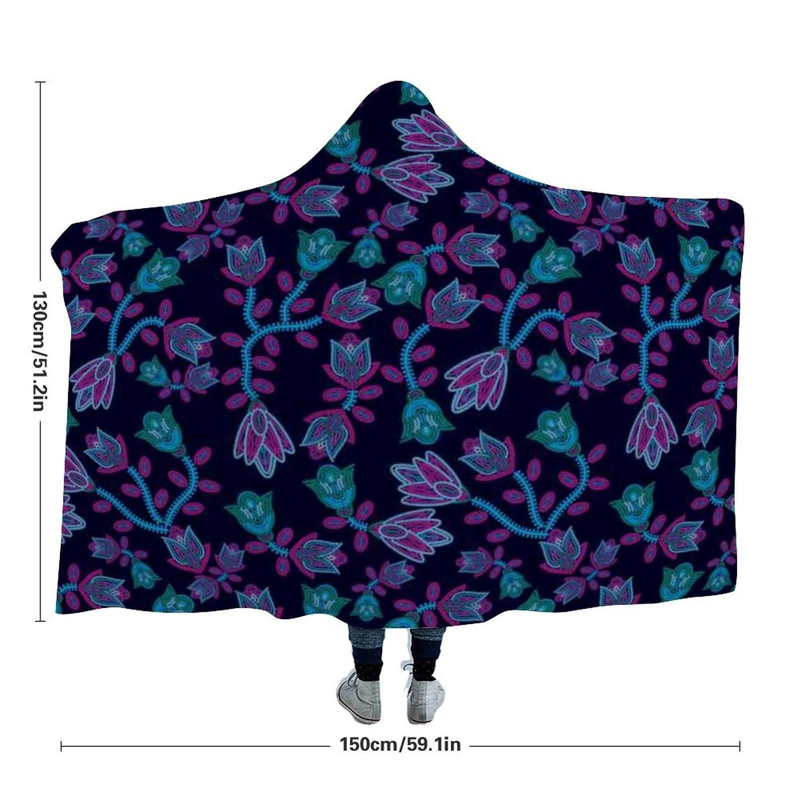 Beaded Blue Nouvea Hooded Blanket blanket 49 Dzine