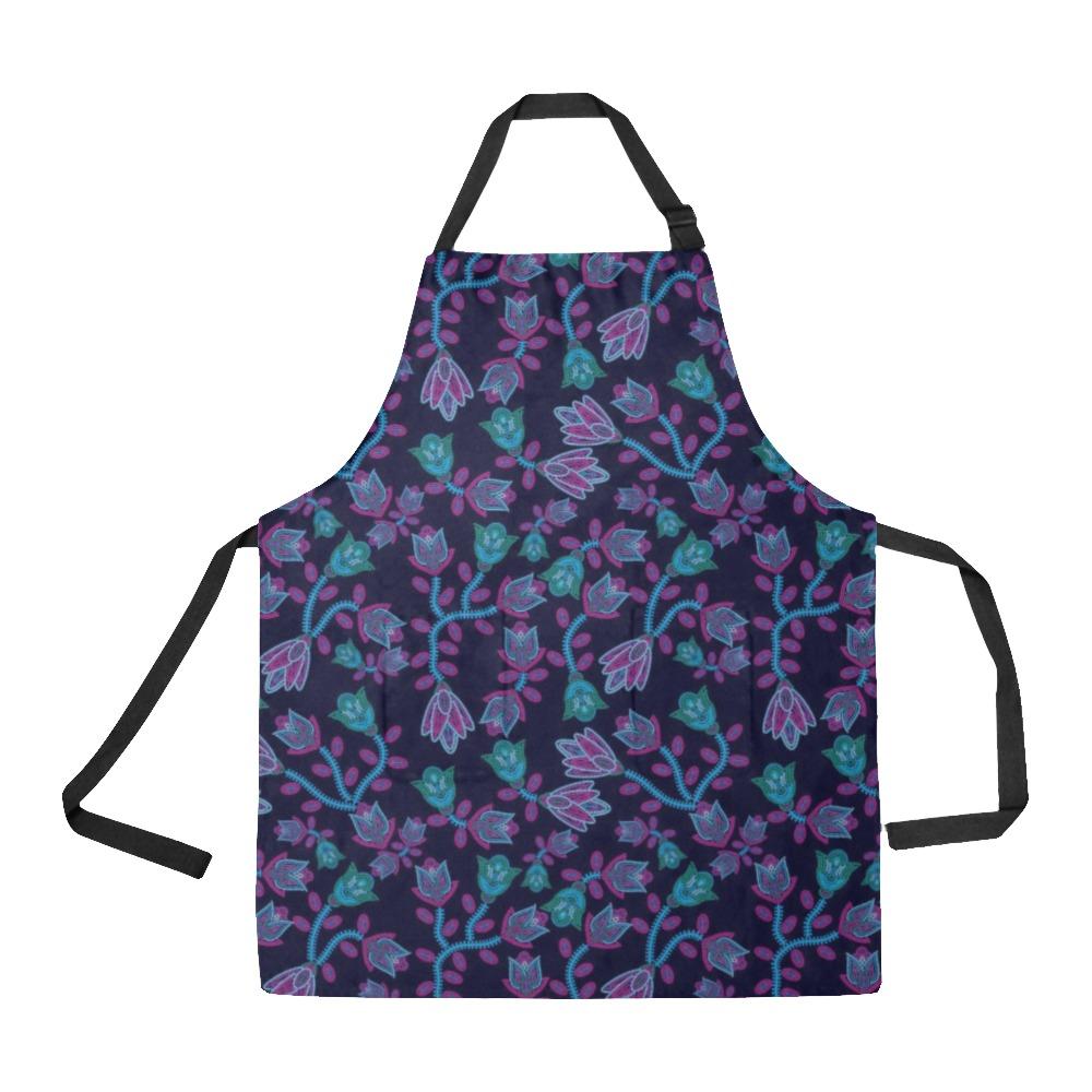 Beaded Blue Nouveau All Over Print Apron All Over Print Apron e-joyer